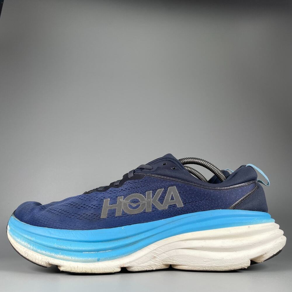 Hoka One One Bondi 8 Men's 11.5 D Outer Space Blue Running Shoes Sneakers Casual